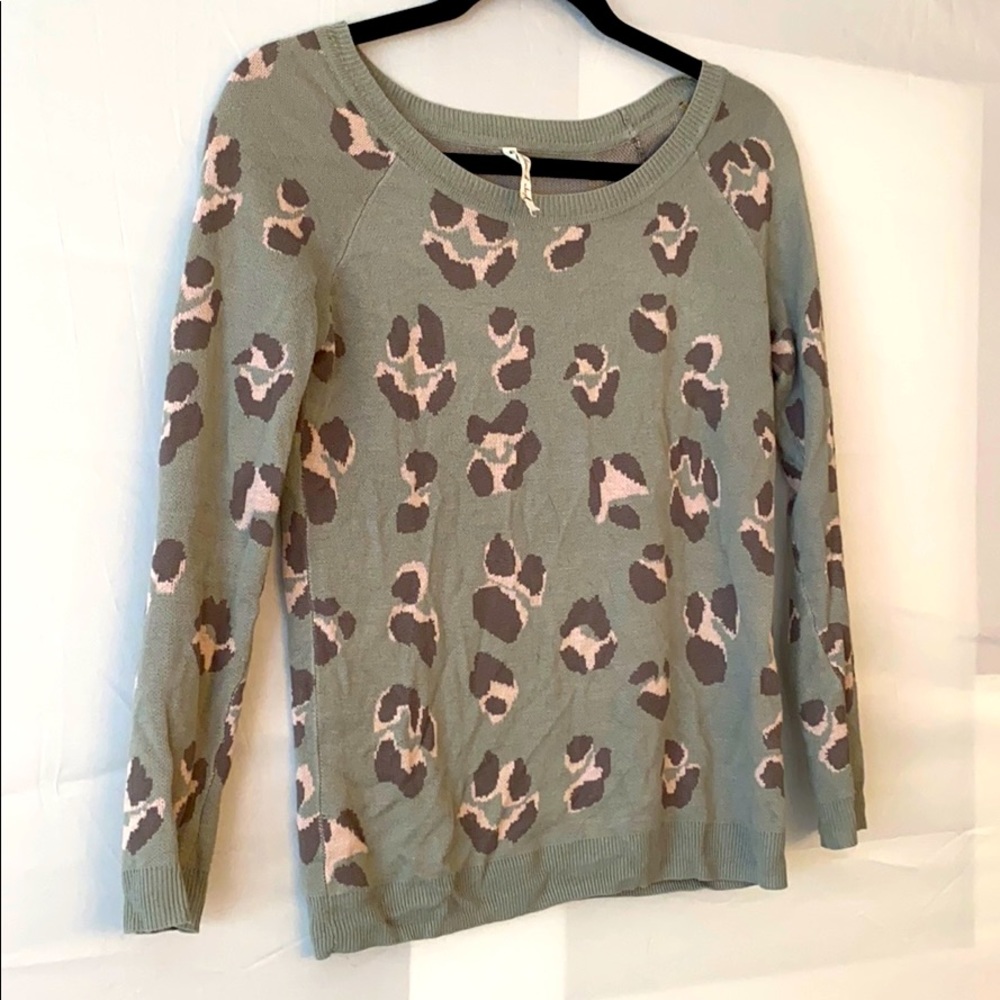 Grey and Pink Leopard Sweater from Nordstrom